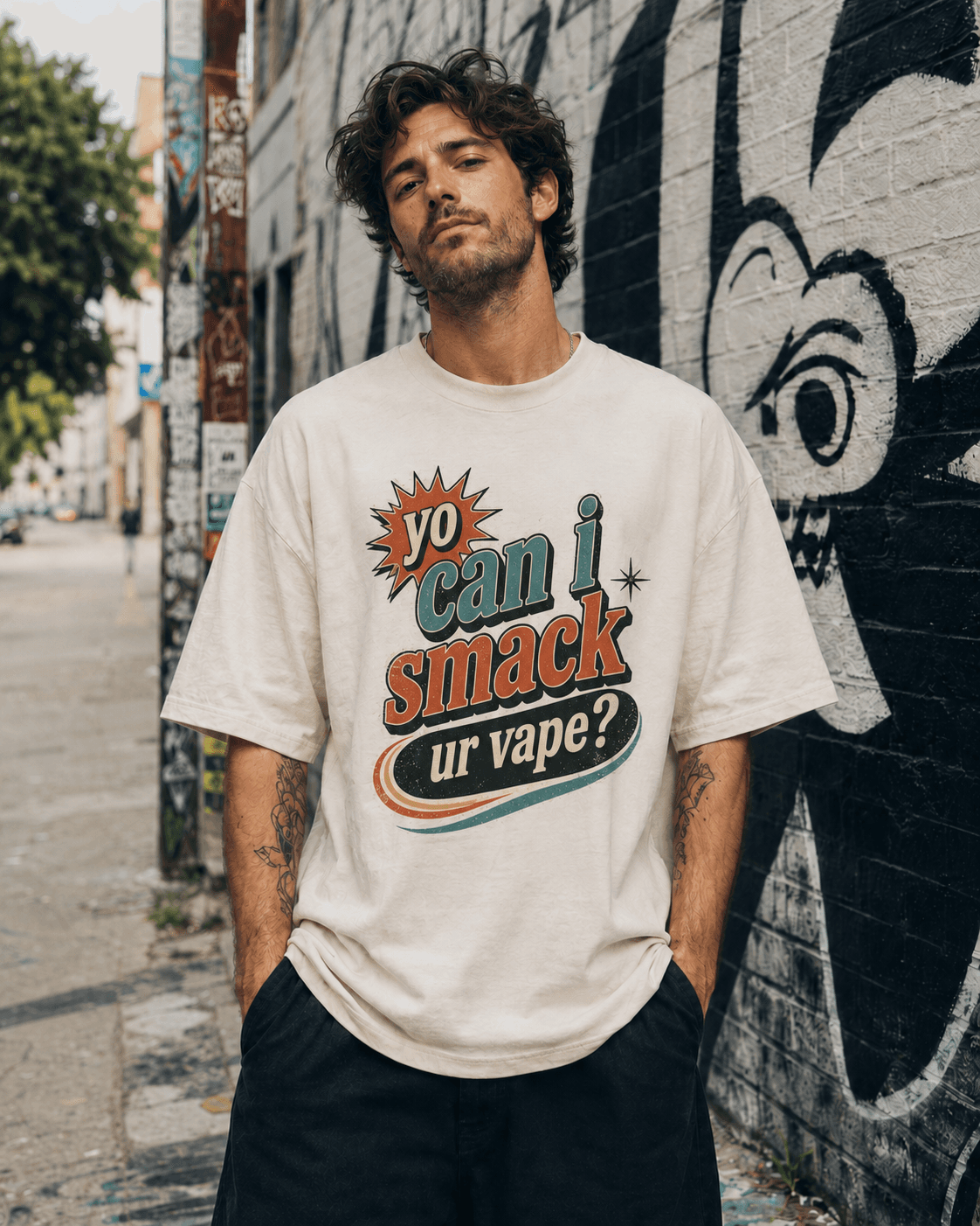 yo can i smack ur vape tee model photo